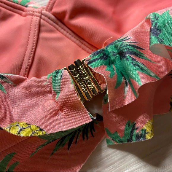 Wildfox 🍍 Ruffle Pineapple Print Strapless Bandeau Bikini Top | Skimpy Bottoms - Picture 6 of 11